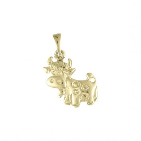 Pendentif vache avec sa cloche plaqué or