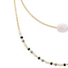 Collier double rang Miyuki et pierre de lune plaqué or - La Petite Française