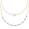 Collier double rang Miyuki et pierre de lune plaqué or - La Petite Française