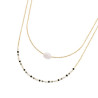 Collier double rang Miyuki et pierre de lune plaqué or - La Petite Française
