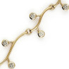 Collier cravate cascade zirconiums plaqué or