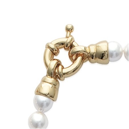 Collier perles de Majorque en plaqué or - 6 mm