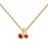Collier cerises plaqué or - La Petite Française