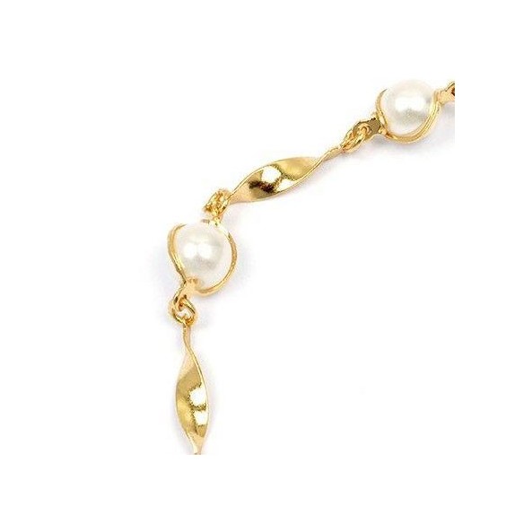 Bracelet torsades en plaqué or 6 perles - La Petite Française