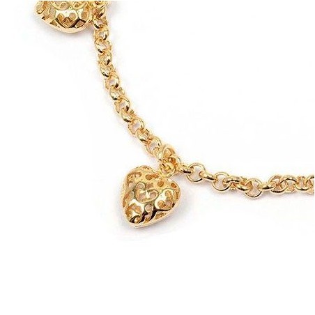 Bracelet breloque coeur en plaqué or