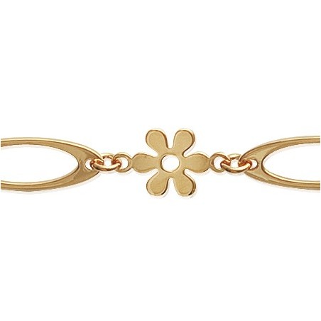 Bracelet fleurs plaqué or - La Petite Française