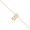 Bracelet attrape-rêves plaqué or, turquoise, 3 plumes - La Petite Française
