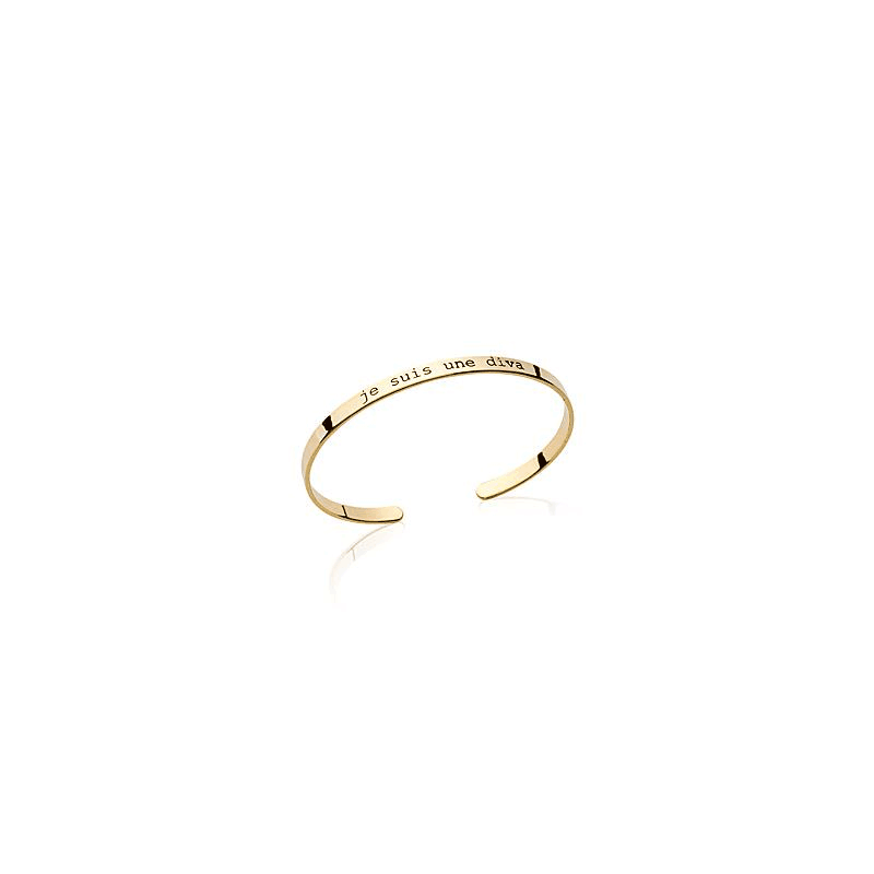Bracelet jonc message JE SUIS UNE DIVA plaqué or - La Petite Française Bracelet jonc message JE SUIS UNE DIVA plaqué or - La Petite Française