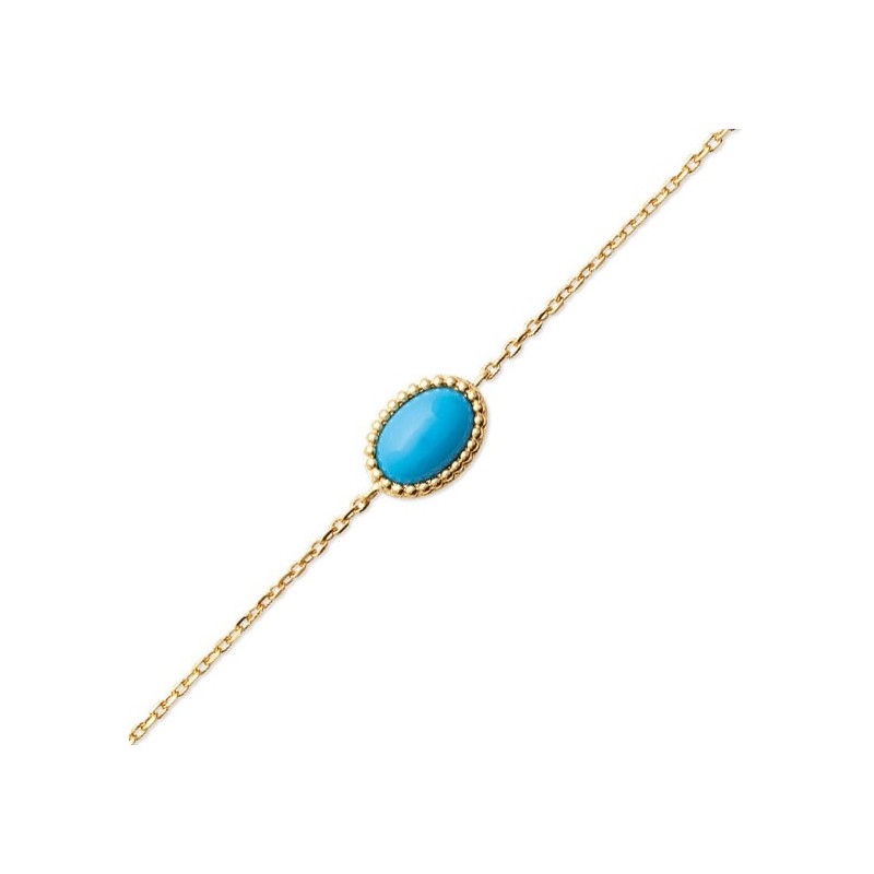 Bracelet Sophie plaqué or et pierre turquoise - La Petite Française
