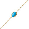 Bracelet Sophie plaqué or et pierre turquoise - La Petite Française
