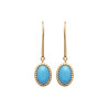 Boucles d'oreilles pendantes Sophie plaqué or et pierre turquoise - La Petite Française
