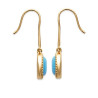 Boucles d'oreilles pendantes Sophie plaqué or et pierre turquoise - La Petite Française
