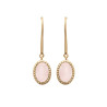 Boucles d'oreilles pendantes Sophie plaqué or et pierre Quartz rose - La Petite Française
