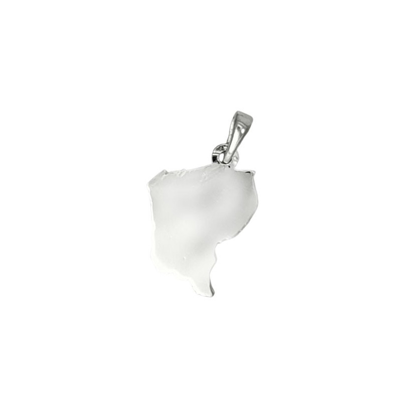 Pendentif carte Guyane argent - La Petite Française
