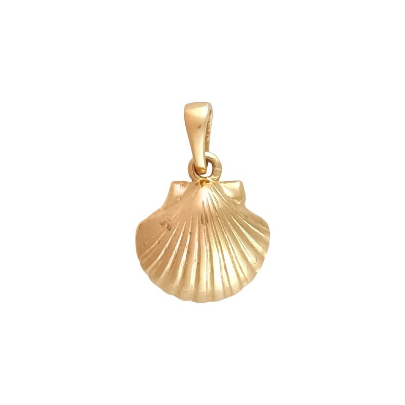 Pendentif Coquille SaintJacques Or 14 carats jaune 22 MM Bijou...