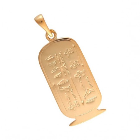 Pendentif cartouche Egyptien Or 9 carats jaune - 37 MM - La Petite Française
