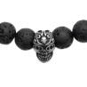 Bracelet perles pierre de lave et crâne -  La Petite Française
