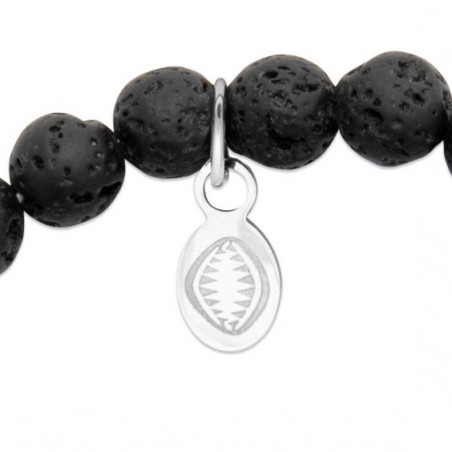 Bracelet perles pierre de lave et crâne -  La Petite Française