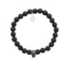 Bracelet perles pierre de lave et crâne -  La Petite Française