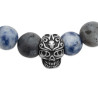 Bracelet perles pierre Sodalite et crâne -  La Petite Française