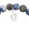 Bracelet perles pierre Sodalite et crâne -  La Petite Française
