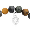 Bracelet perles pierre Labradorite, oeil de tigre, jaspe et crâne -  La Petite Française