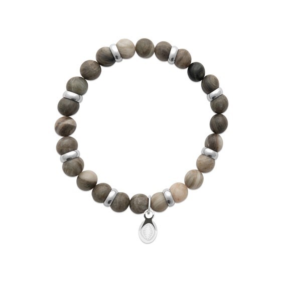 Bracelet perles pierre Jaspe kaki -  La Petite Française