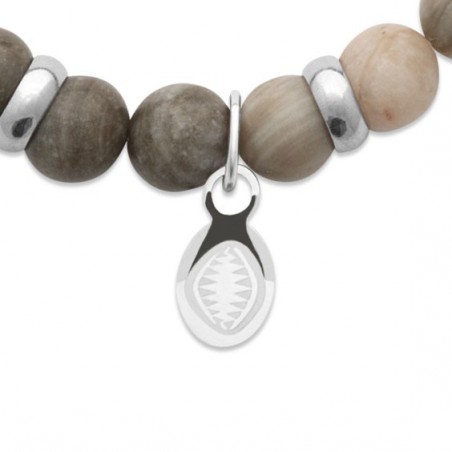 Bracelet perles pierre Jaspe kaki -  La Petite Française