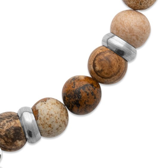 Bracelet perles pierre Jaspe marron -  La Petite Française