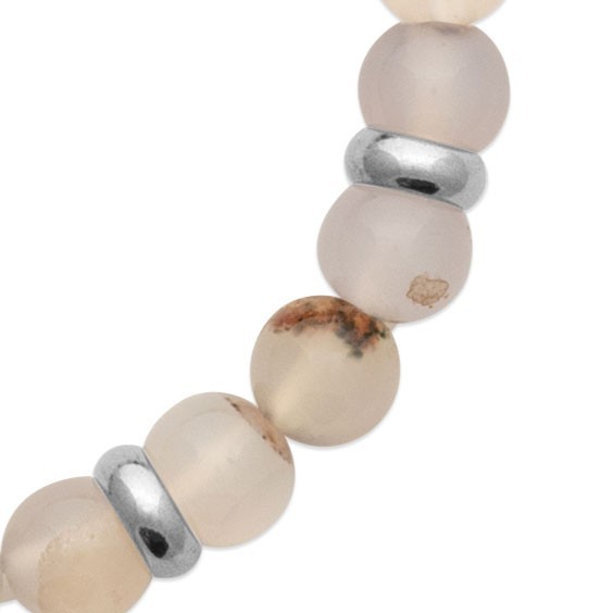 Bracelet perles pierre onyx blanc -  La Petite Française