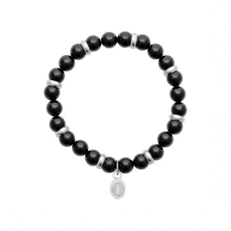 Bracelet perles pierre Agate noire -  La Petite Française