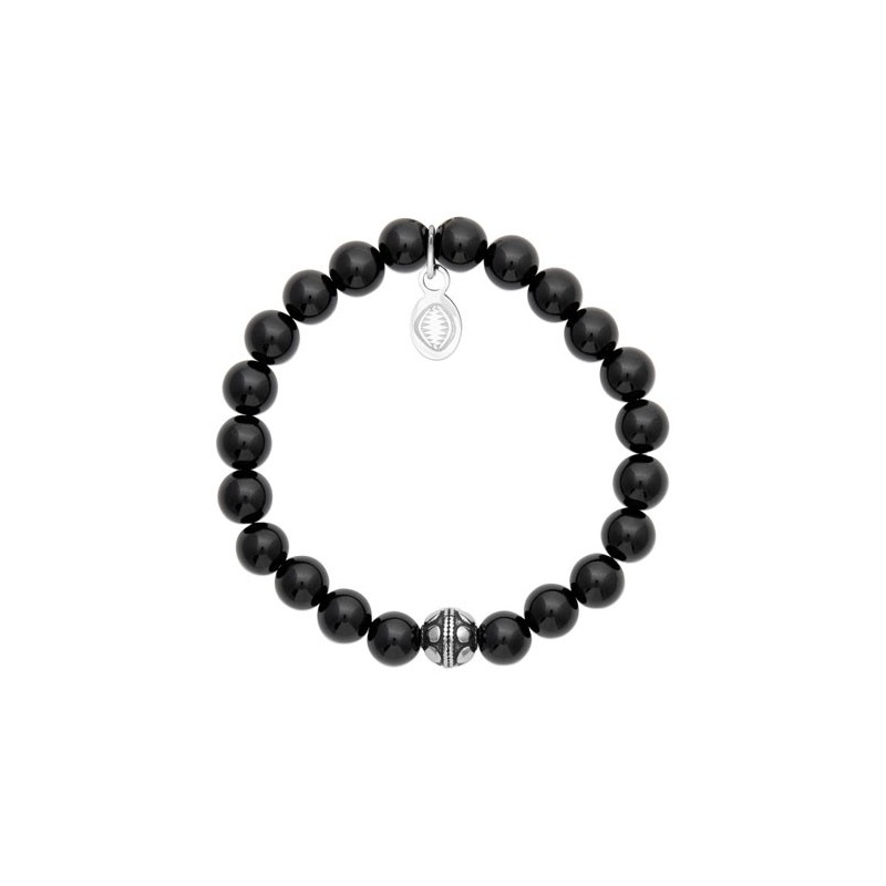 Bracelet perles pierre Agate noire -  La Petite Française