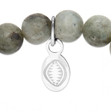 Bracelet perles pierre Labradorite grise -  La Petite Française