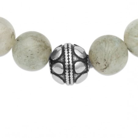 Bracelet perles pierre Labradorite grise -  La Petite Française