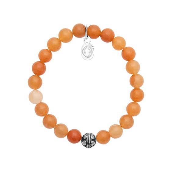 Bracelet perles pierre Aventurine orange -  La Petite Française