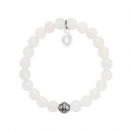 Bracelet perles pierre Jade blanc -  La Petite Française