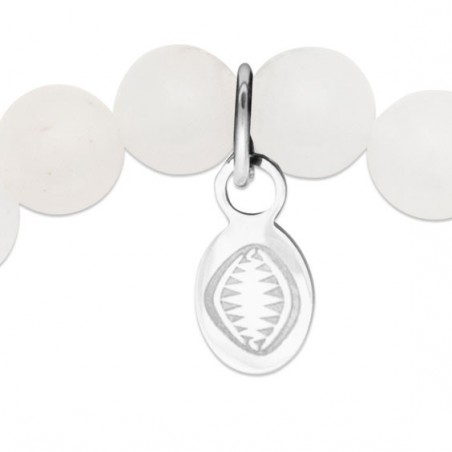 Bracelet perles pierre Jade blanc -  La Petite Française