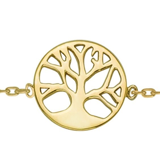 Chaine de cheville arbre de vie avec racines plaqué or - La Petite Française