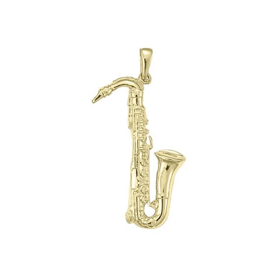 Pendentif saxophone Or 18 carats jaune - 42 MM -  la Petite Française