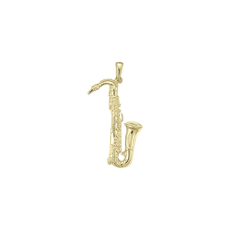 Pendentif saxophone Or 18 carats jaune - 42 MM -  la Petite Française
