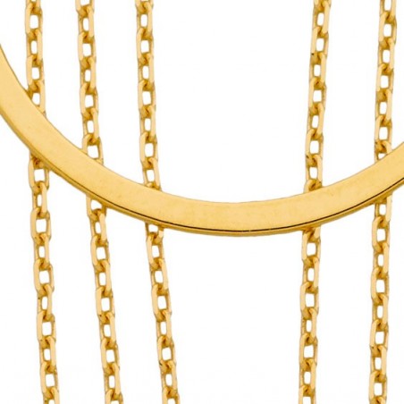 Boucles d'oreilles pendantes chaînettes et cercle Or 9 carats jaune