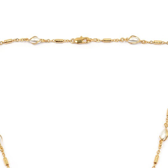 Collier perles ovales en plaqué or -  Bijouterie La Petite Française