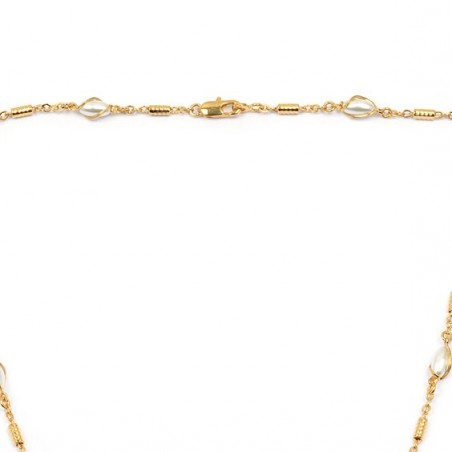 Collier perles ovales en plaqué or -  Bijouterie La Petite Française