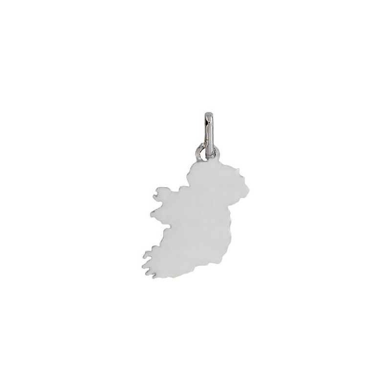 Pendentif carte Irlande Or 9 carats gris -  Bijouterie La Petite Française