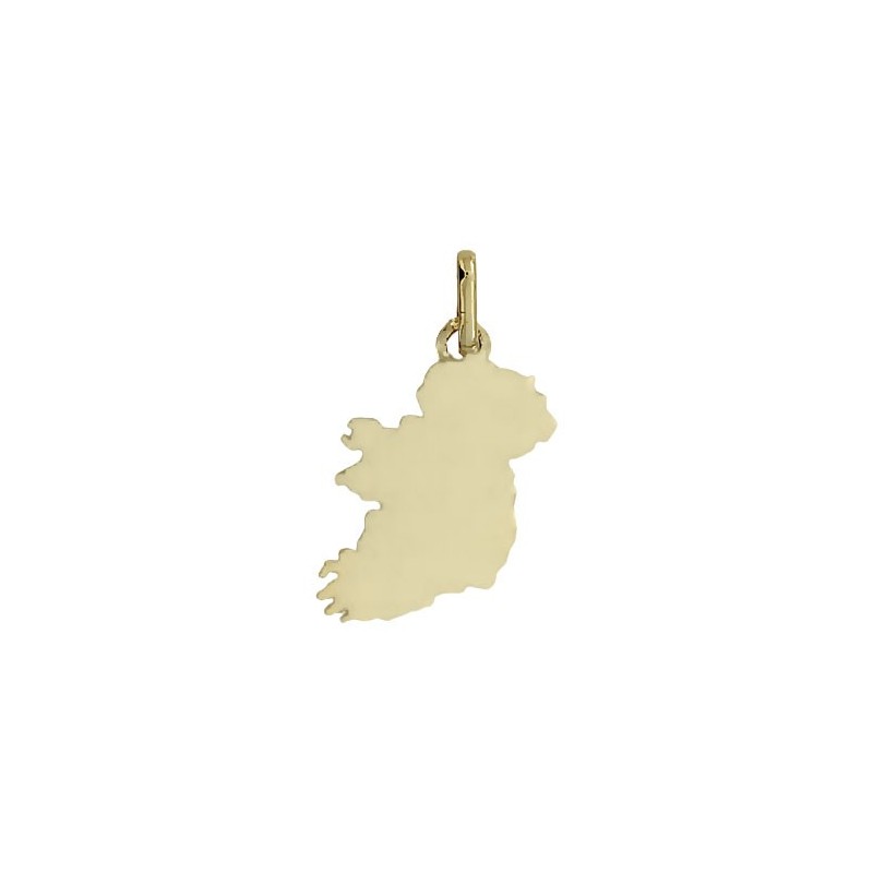 Pendentif carte Irlande Or 18 carats jaune -  Bijouterie La Petite Française