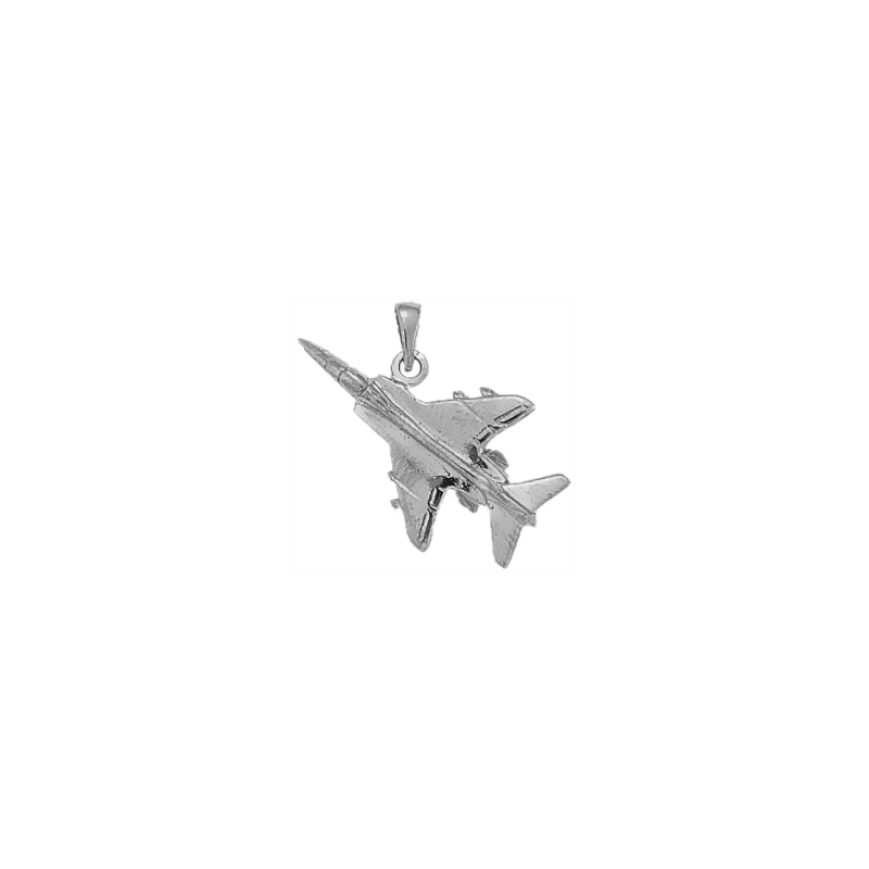 Pendentif avion de chasse argent  - La Petite Française