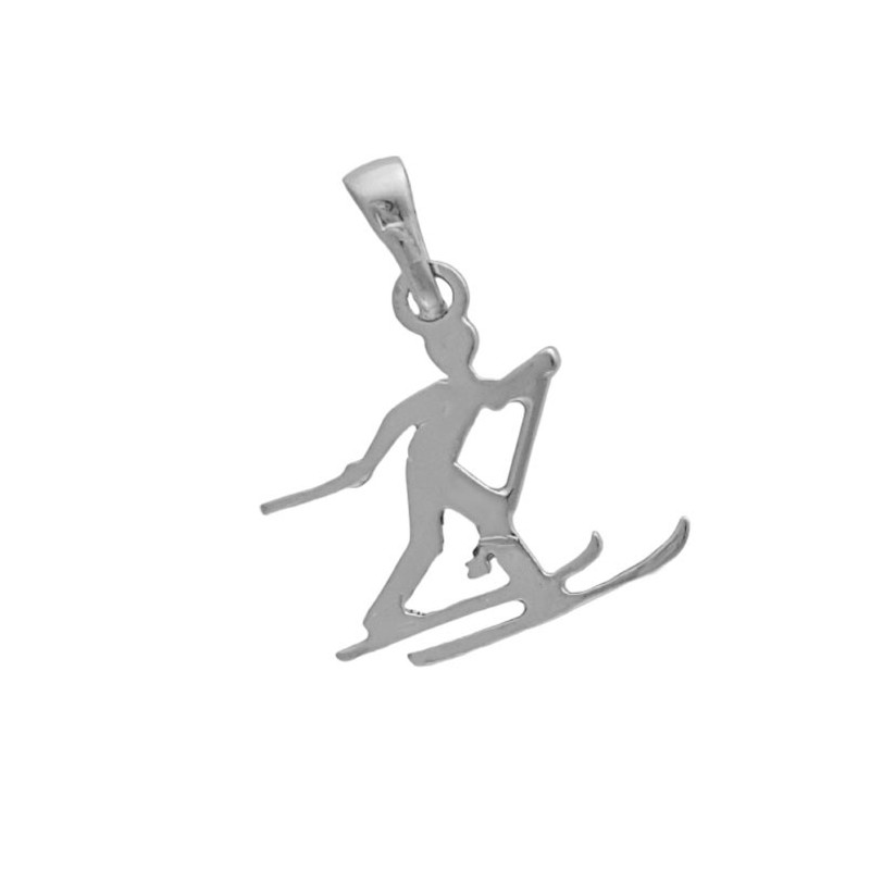 Pendentif skieur de fond Argent  - La Petite Française