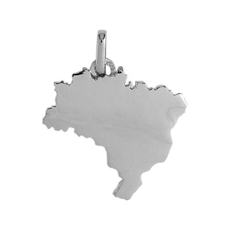 Pendentif carte Brésil argent  - Bijouterie La Petite Française