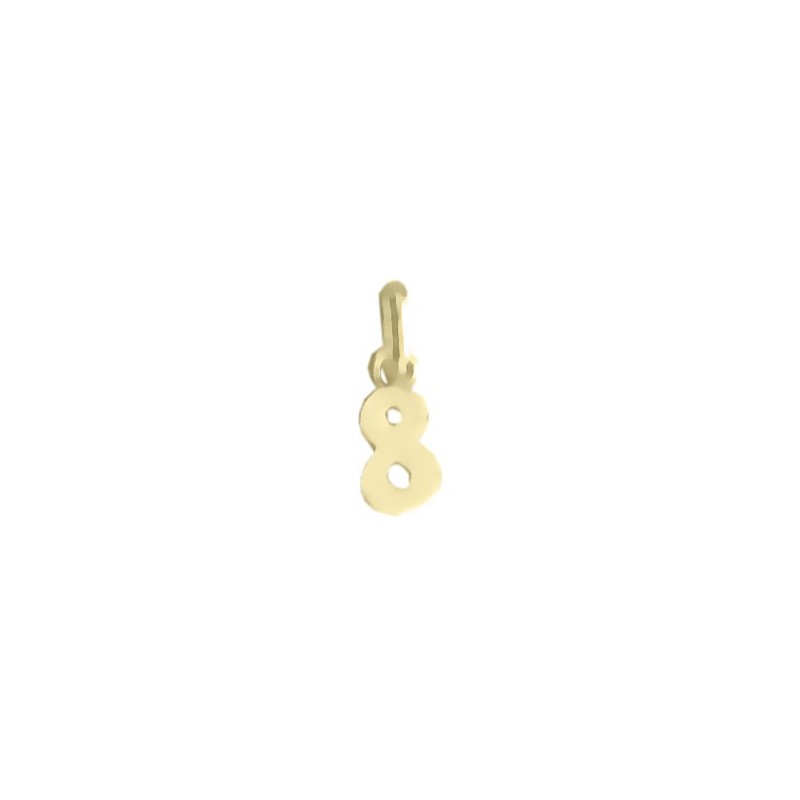 Pendentif chiffre 8 Or 9 carats jaune  - Bijouterie La Petite Française