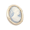 Broche camée bleu plaqué or 